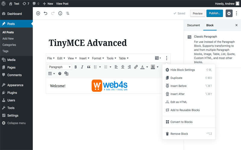 Plugin không thể thiếu cho wordpress TinyMCE Advanced
